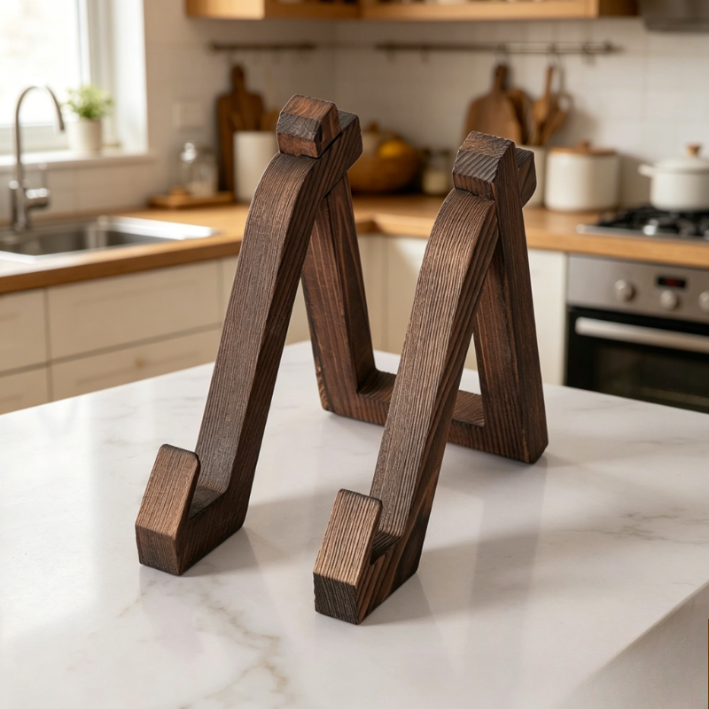 Home Cooking Recipe - 1PC Wooden Cooking Recipe Holder, Menu