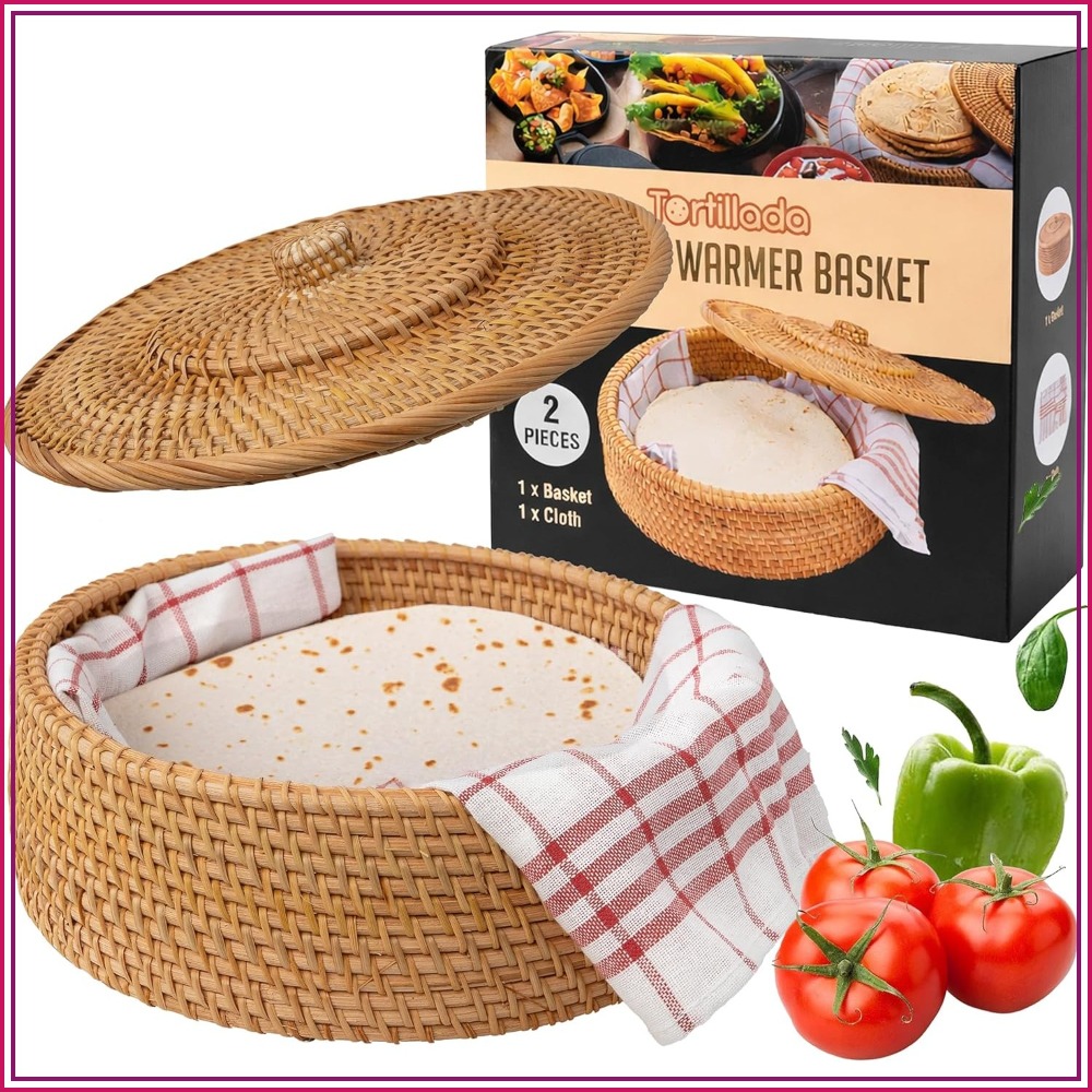 Rattan Tortilla Warmer Basket  - Tortilla Warmer Cloth review and price