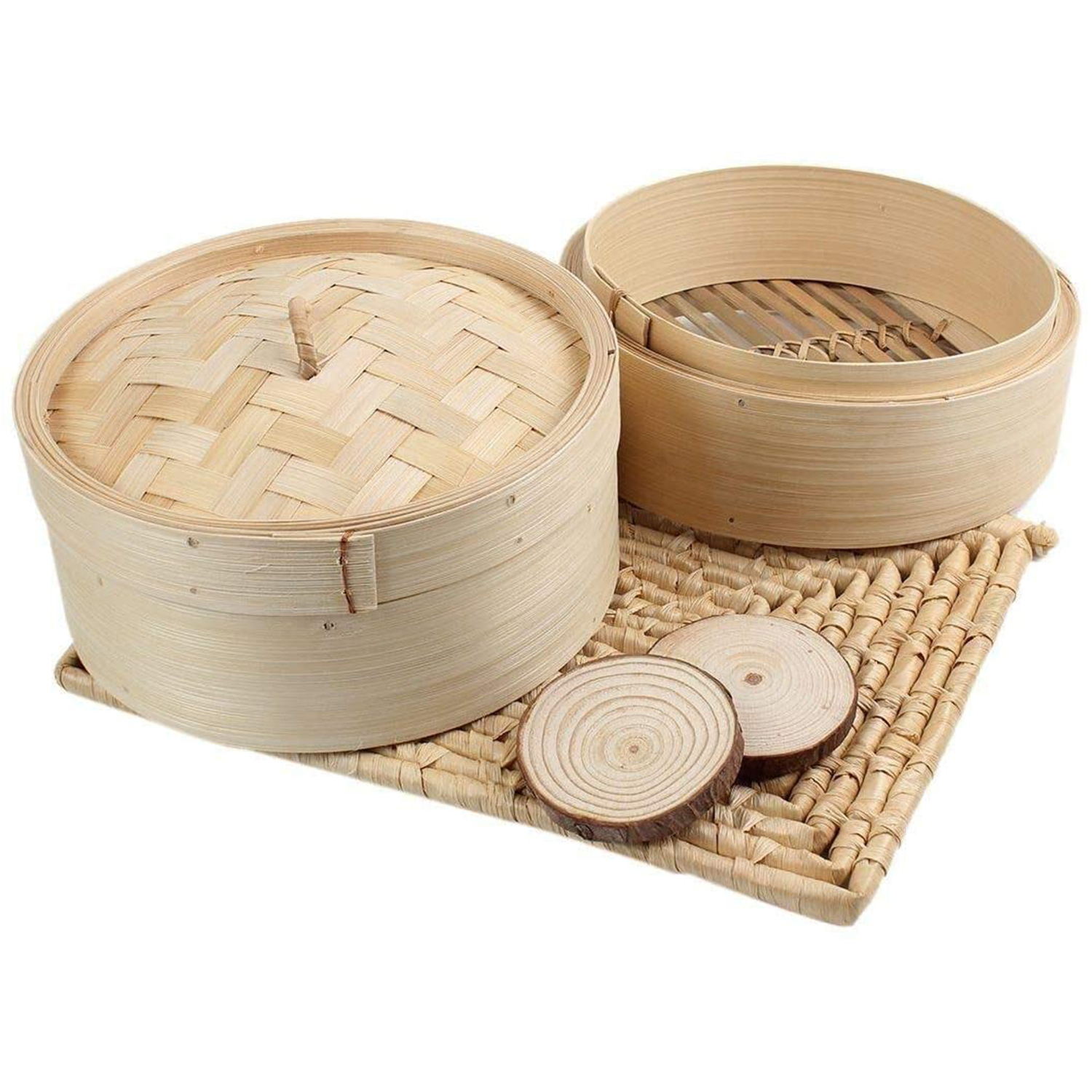 AEE4-Bamboo Steamer 2 Tier 8 I - Steamer Bamboo Set review and price