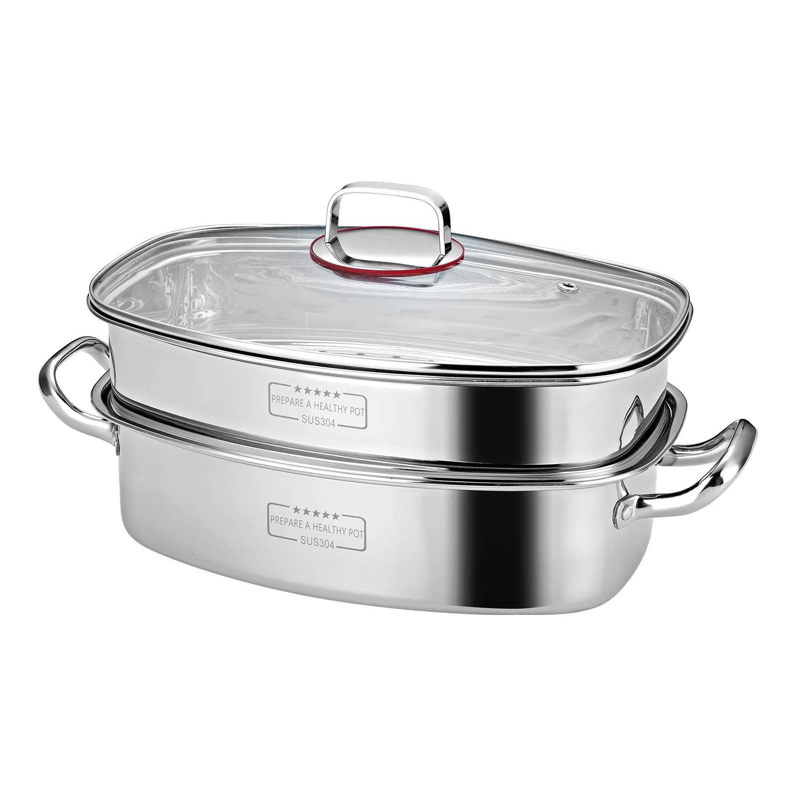 Stainless Steel Two-Stage Stea - Steamer Bamboo Set review and price