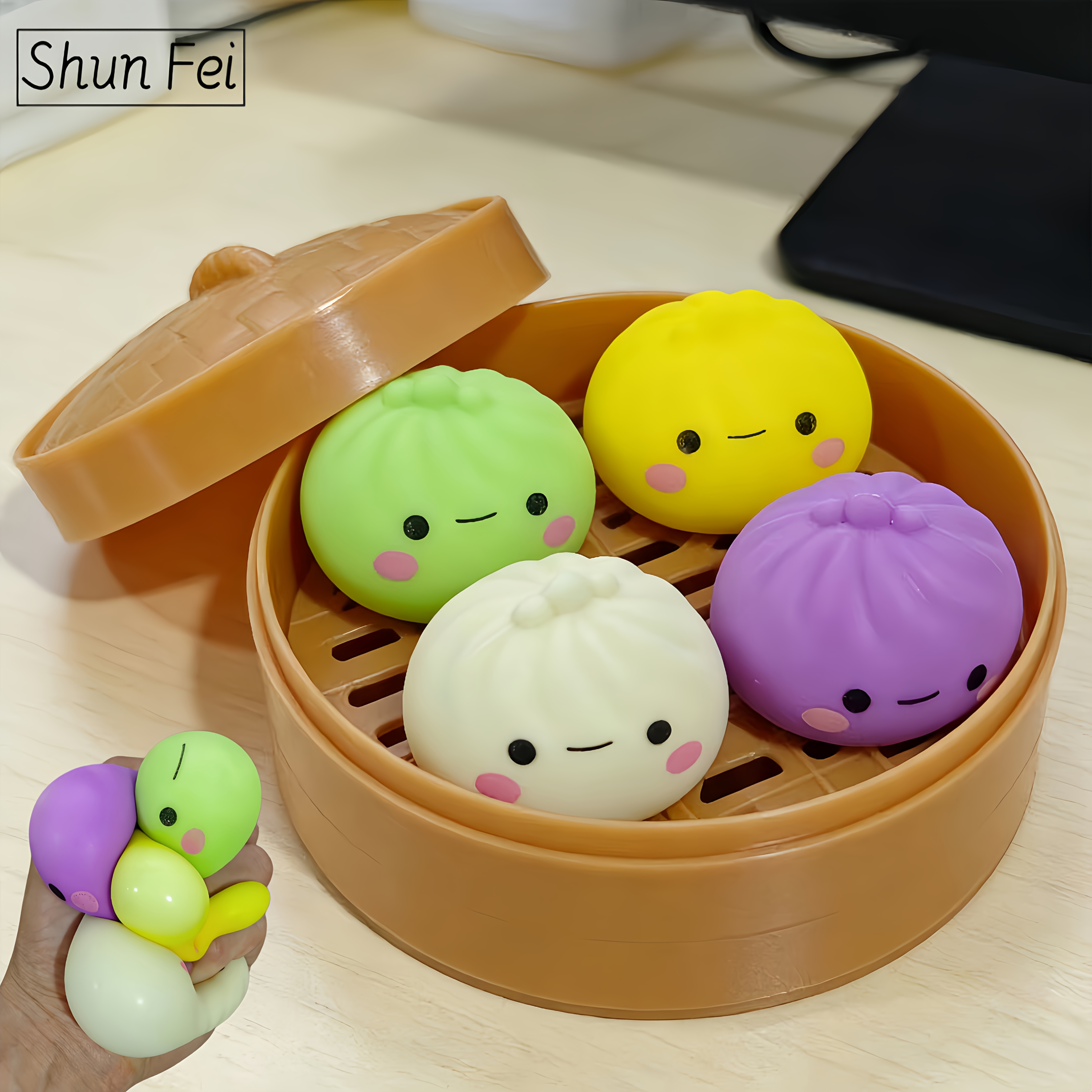 Cute Steamed Bun Squishy Toys  - Steamer Bamboo Set review and price