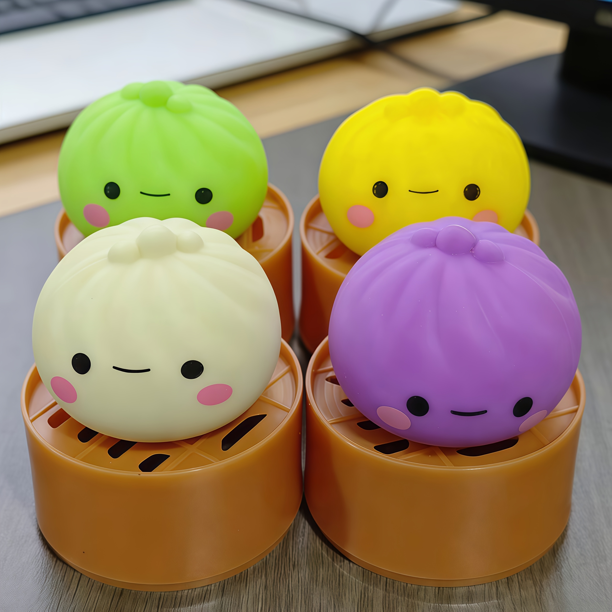 Cute Steamed Bun Squishy Toys  - Steamer Bamboo Set review and price