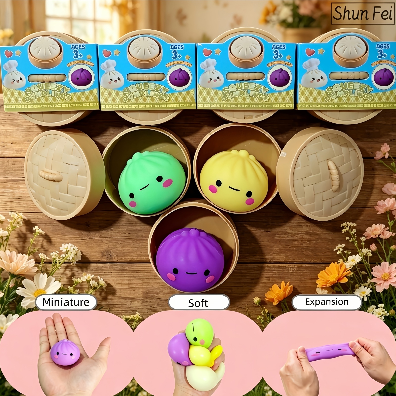 Cute Steamed Bun Squishy Toys  - Steamer Bamboo Set review and price